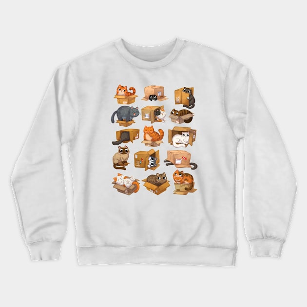 Cat in Boxes Crewneck Sweatshirt by MichelleScribbles